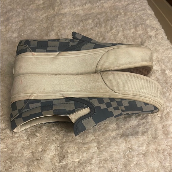 Vans Classic Stacked Platform Blue and Gray Checkered Slip-Ons 5 M 6.5 W - Picture 8 of 11